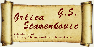 Grlica Stamenković vizit kartica